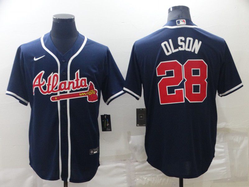 Men Atlanta Braves #28 Olson Blue Game Nike 2022 MLB Jerseys